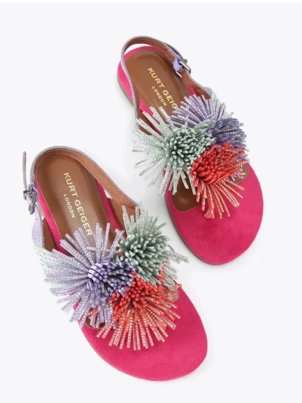 Kurt Geiger Kids Mini Pom Pom T-Bar Sandal Grade-School BNIB size US 2/EU 33